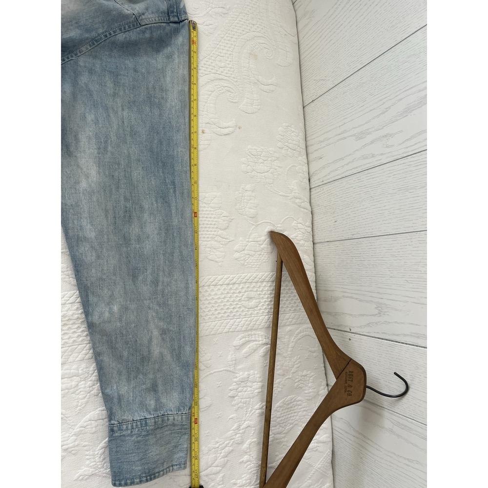 Rolling Stones Riff Stars Union Jack Denim Pearl Snap Western Shirt Start Me Up - Picture 15 of 16